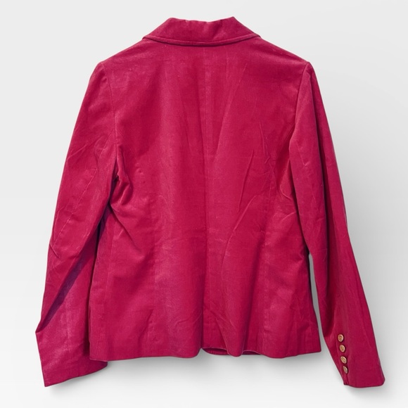 Beautiful Fuchsia Velvet Blazer with Gold Button Detail - Picture 6 of 8